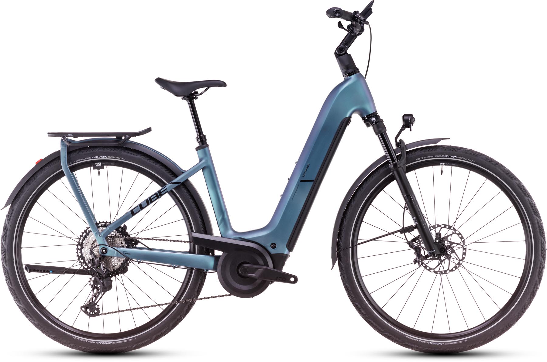 Cube Kathmandu Hybrid SLX 800 smaragdgrey n black 2025 - Sähköpyörä Trekking Pyörä Matala pääsy
