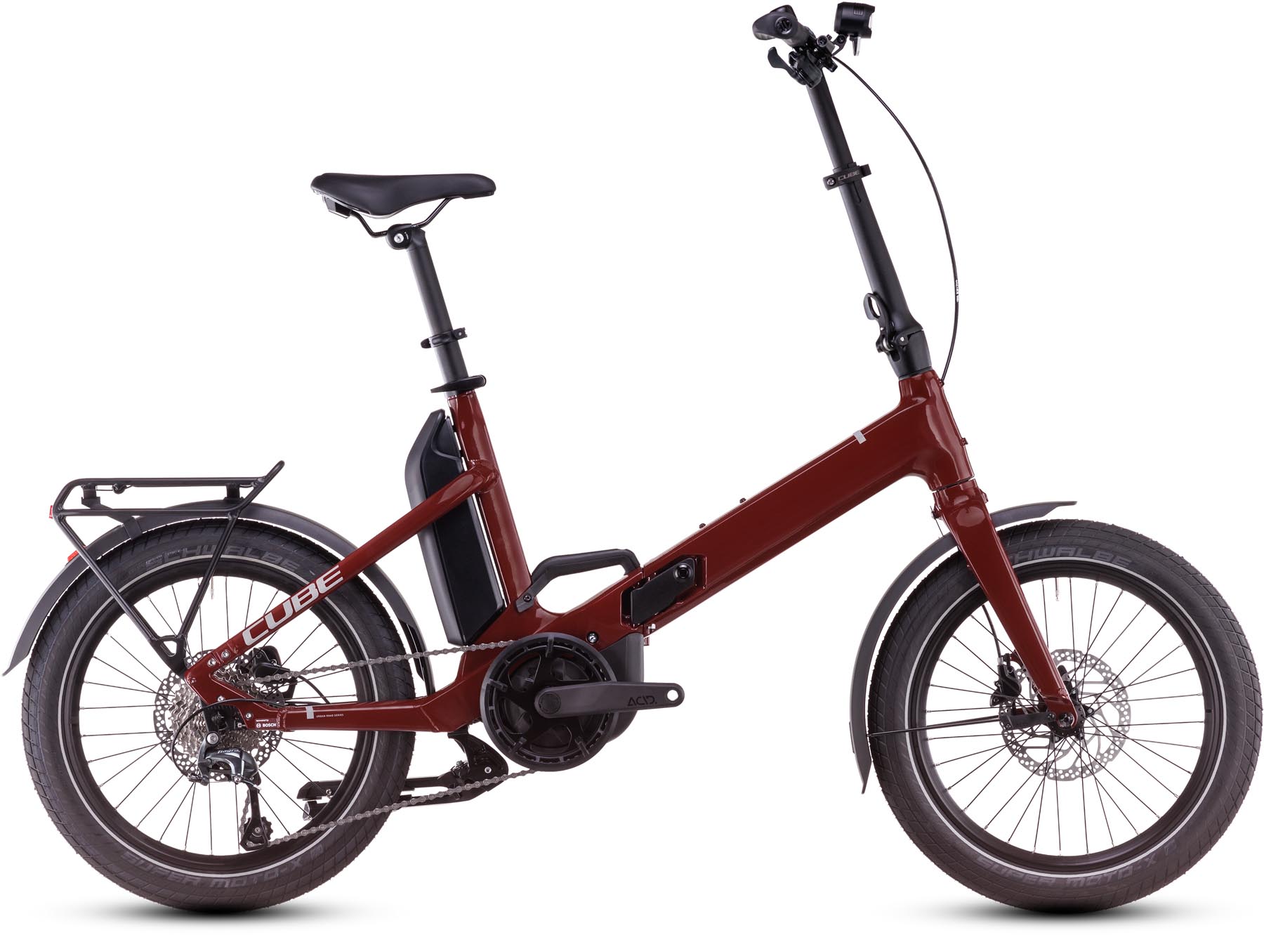 Cube Fold Hybrid 500 merlotred n reflex 2025 - Sähköpyörä Taittopyörä
