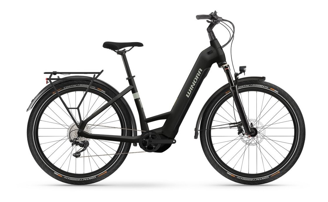 Winora Yucatan X10 Black matte 2024 - Sähköpyörä Trekking Pyörä Miesten
