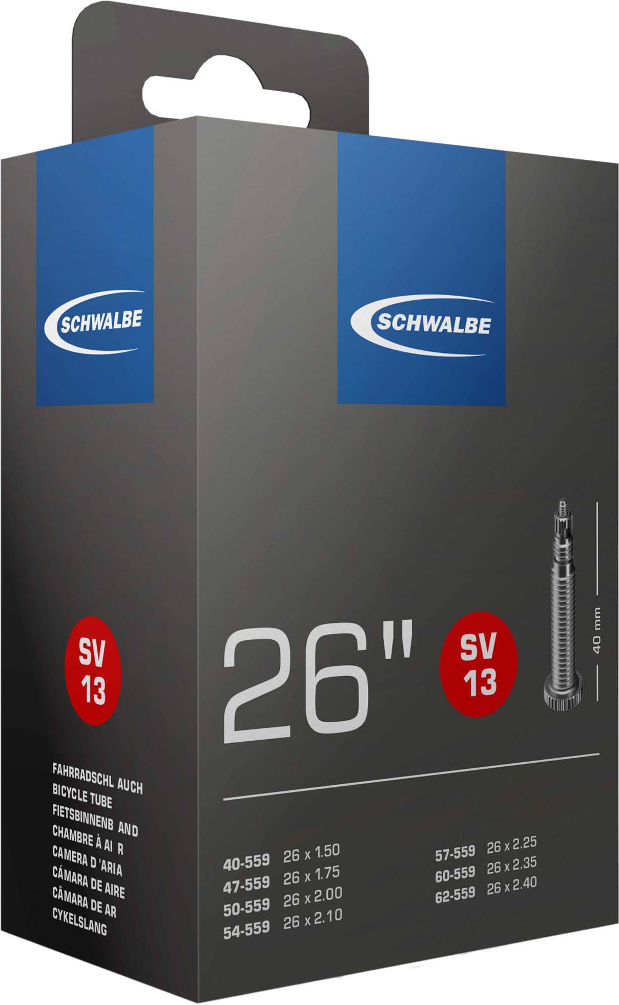Schwalbe Putkipyörä 26 x 1.5-2.5 S SV13 40mm 40/62-559