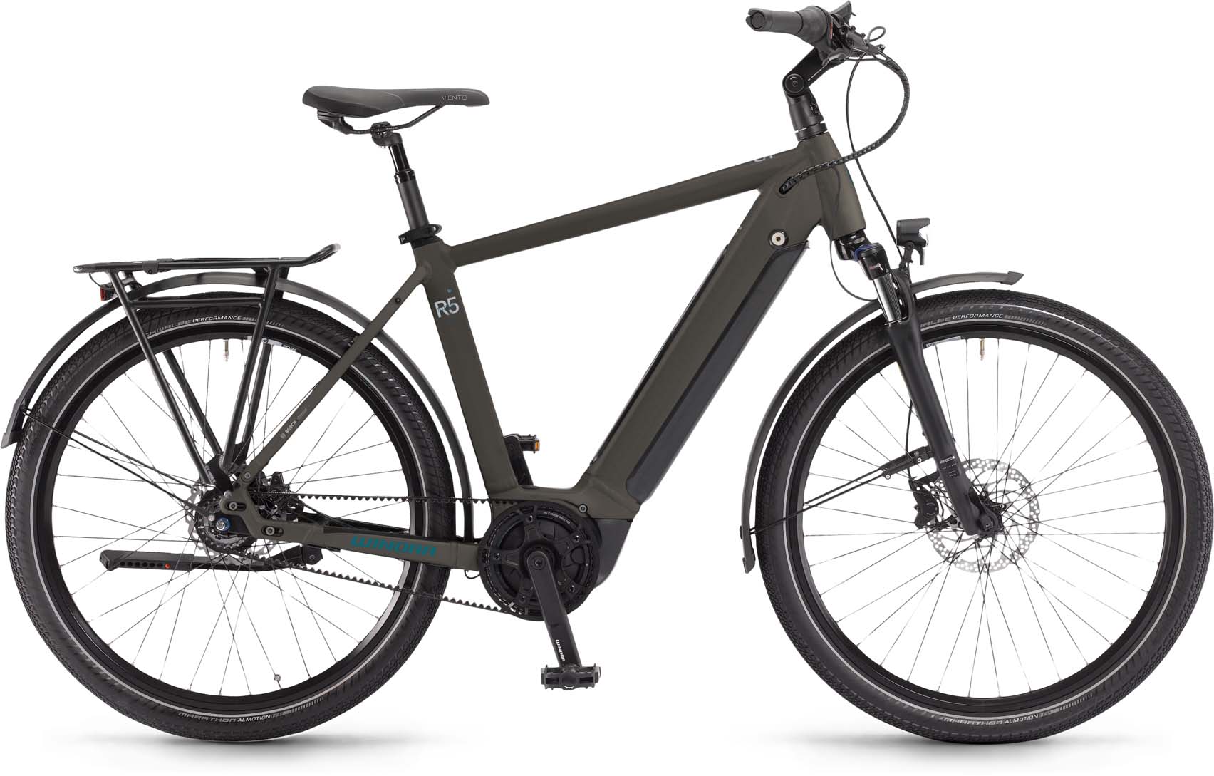 Winora Sinus R5f Peat matt 2024 - Sähköpyörä Trekking Pyörä Miesten