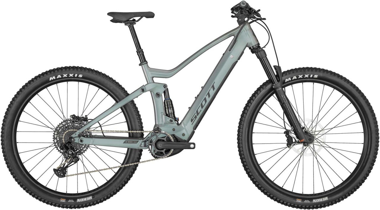 Scott Strike eRIDE 930 Prism Grey Green 2023 - Sähköpyörä Täysjousitetut Maastopyörä