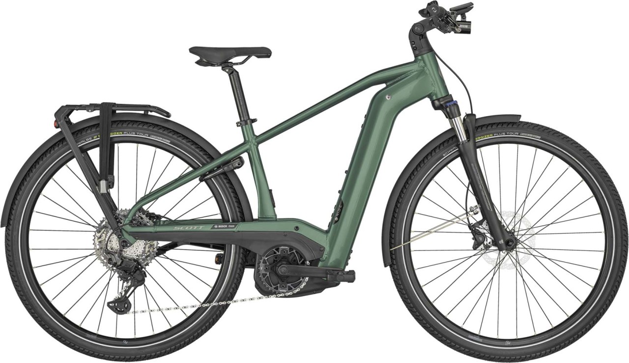 Scott Sub Sport eRIDE 10 Men Malachite Green 2023 - Sähköpyörä Trekking Pyörä Miesten