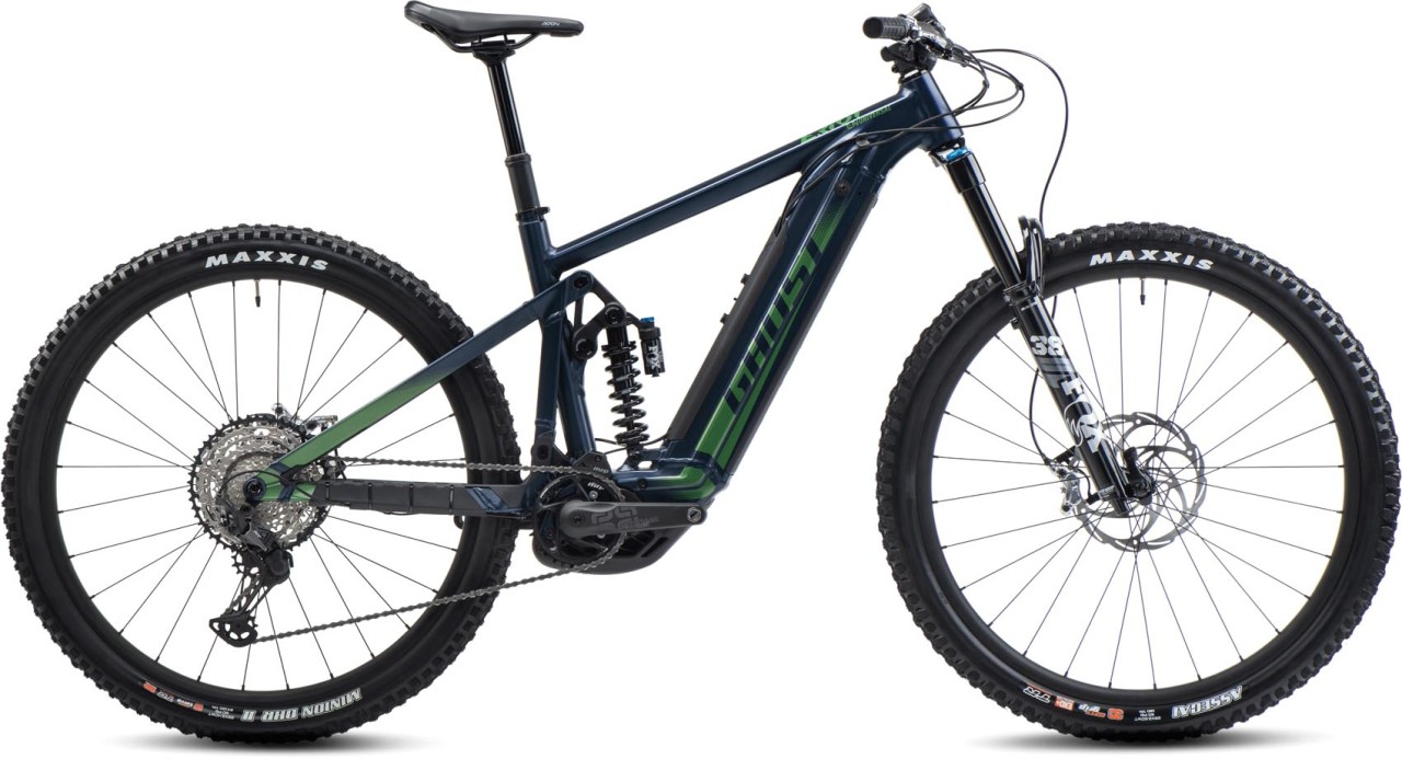 Ghost E-Riot EN AL Universal dark blue pearl / metallic kaki matt / glossy 2022 - Sähköpyörä Täysjousitetut Maastopyörä