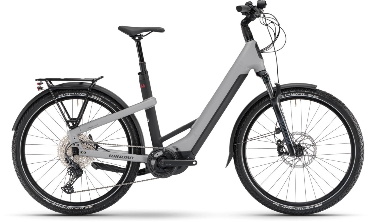 Winora Yakun X12 classic silver matt 2024 - Sähköpyörä Trekking Pyörä Matala pääsy - Maalipinnan vaurioituminen