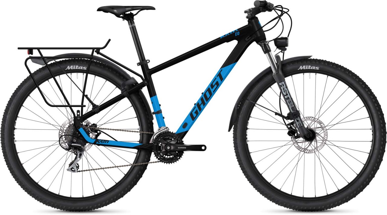 Ghost Kato EQ 29 AL black / bright blue matt 2023 - Hardtail Maastopyörä