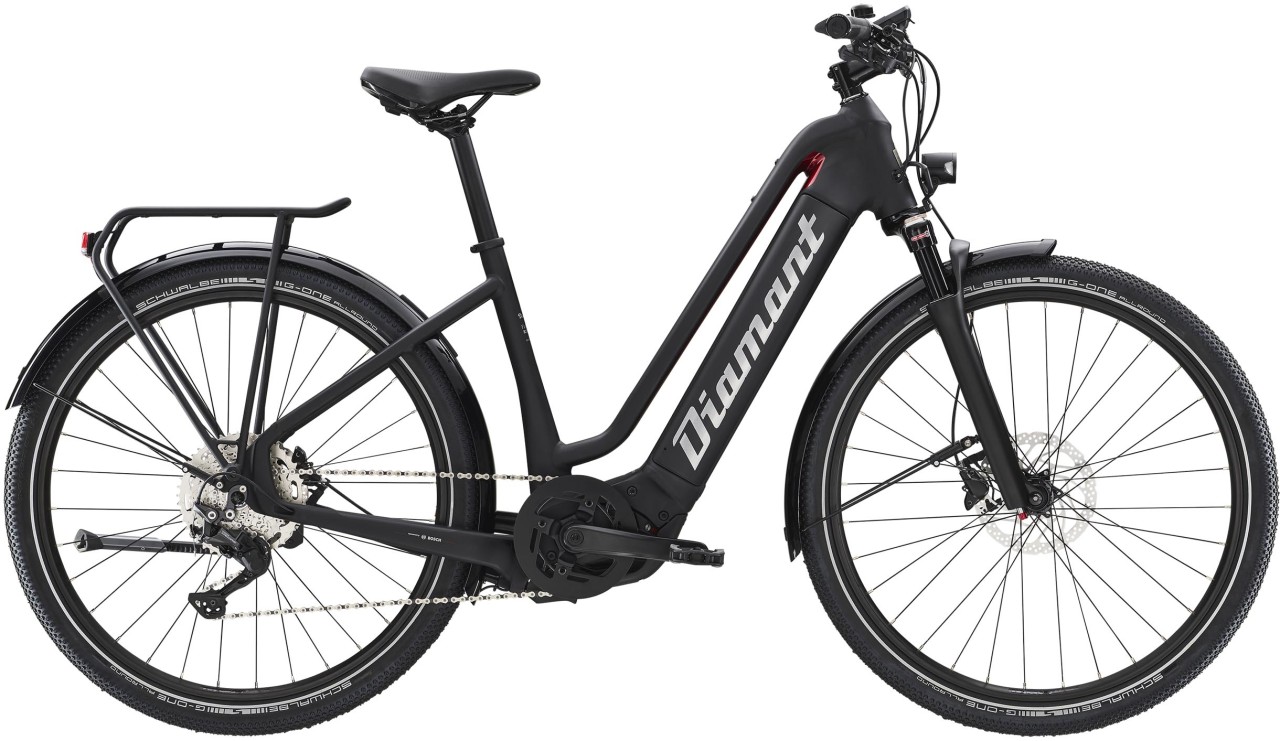 Diamant Zouma Deluxe+ TIE Tiefschwarz 2022 - Sähköpyörä Trekking Pyörä Matala pääsy