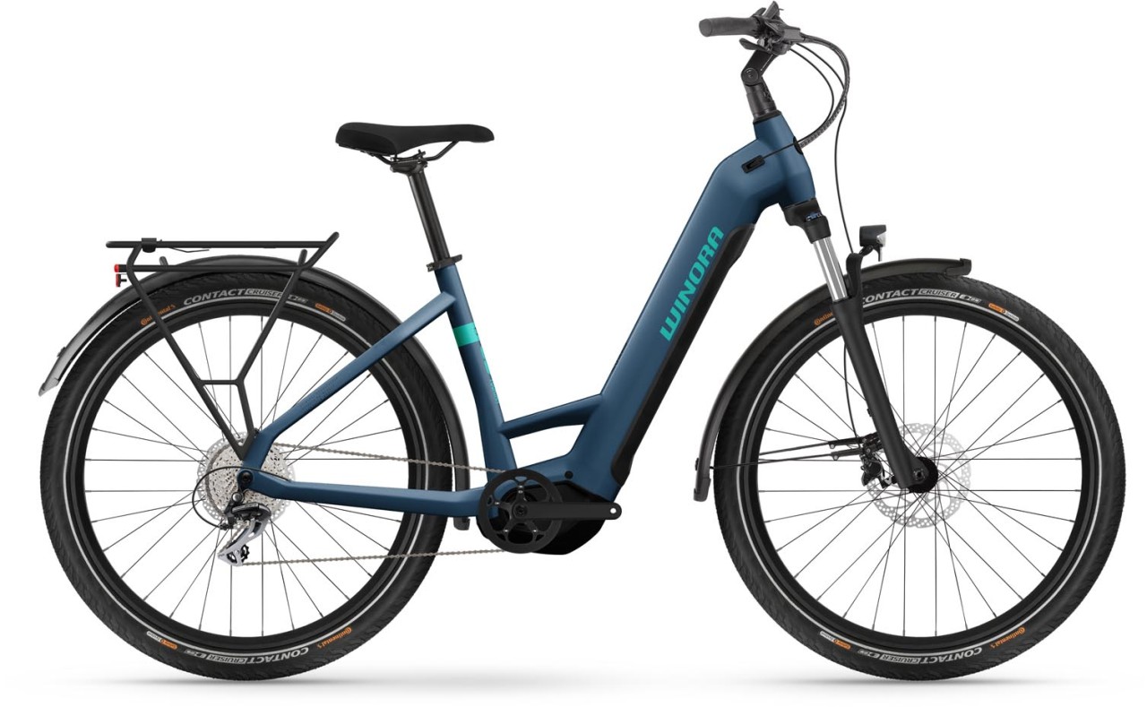 Winora Yucatan X8 Darkblue matt 2024 - Sähköpyörä Trekking Pyörä Matala pääsy