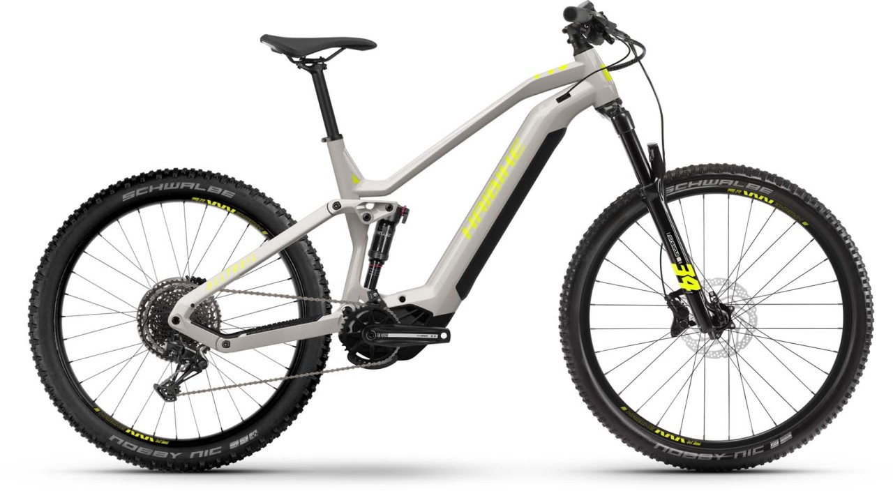 Haibike AllTrail 3 grey/neon yellow gloss 2023 - Sähköpyörä Täysjousitetut Maastopyörä