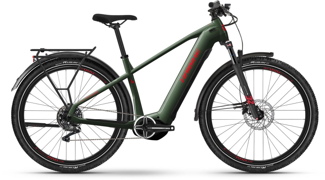 Haibike Trekking 5 olive / red gloss 2024 - Sähköpyörä Trekking Pyörä Miesten