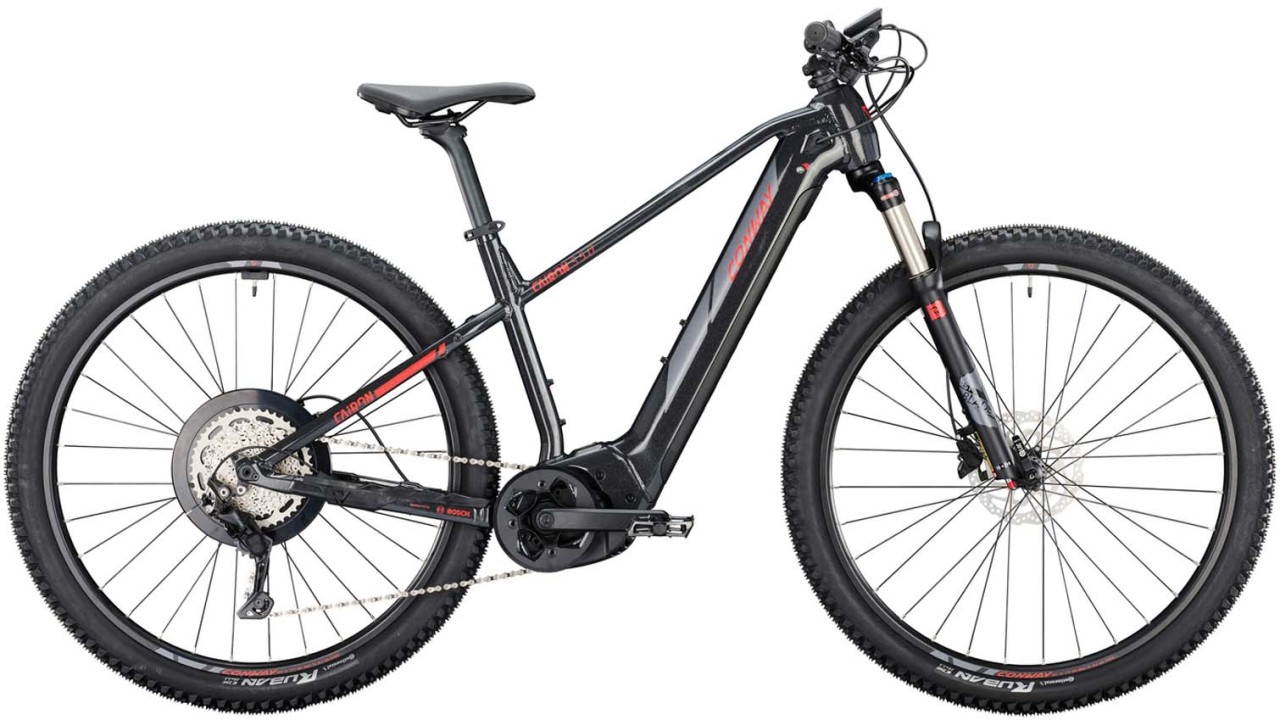Conway Cairon S 5.0 750 black metallic / red metallic matt 2022 - Sähköpyörä Hardtail Maastopyörä