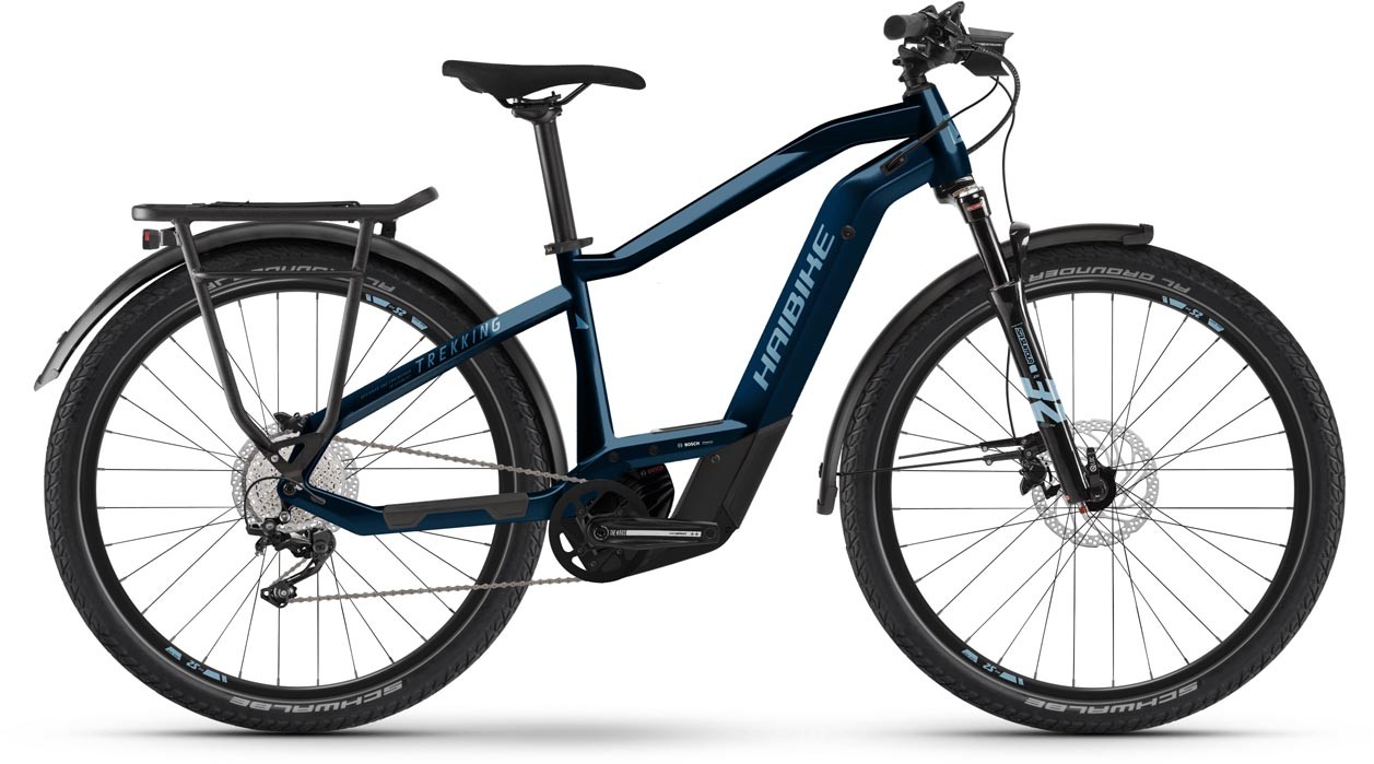 Haibike Trekking 8 Gloss Roy / Blue Met / Silver 2022 - Sähköpyörä Trekking Pyörä Miesten