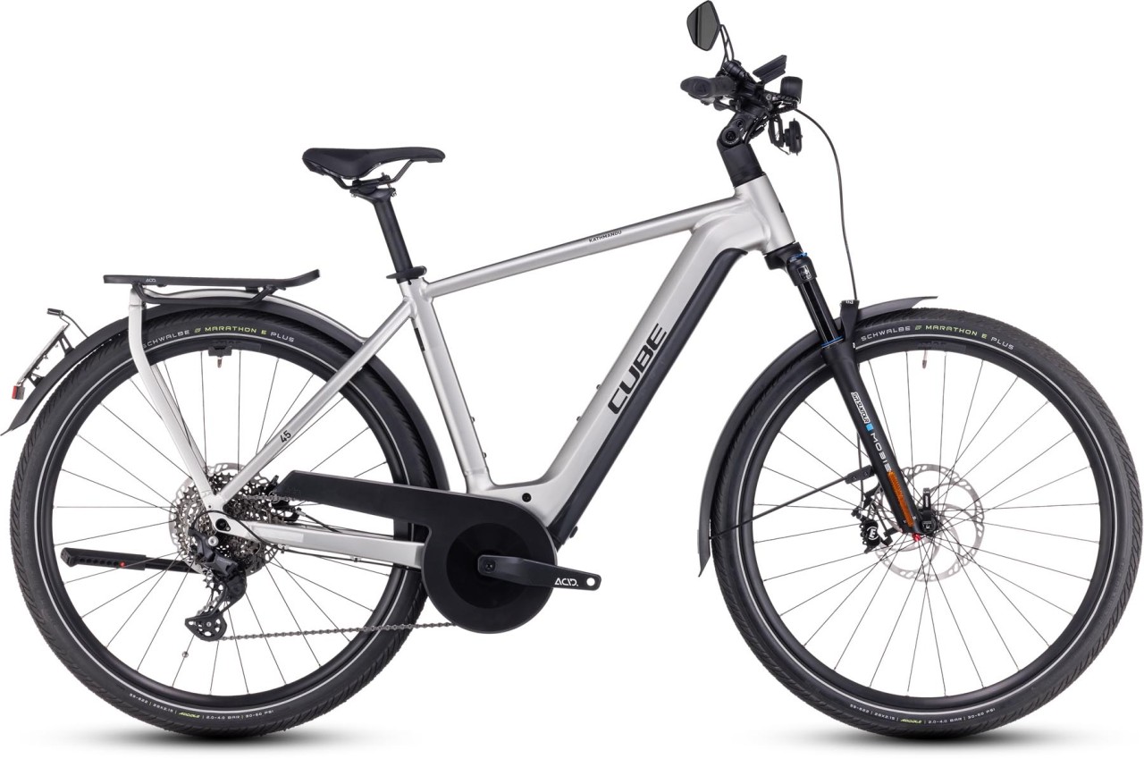 Cube Kathmandu Hybrid 45 750 grey n reflex 2024 - Sähköpyörä Trekking Pyörä Miesten