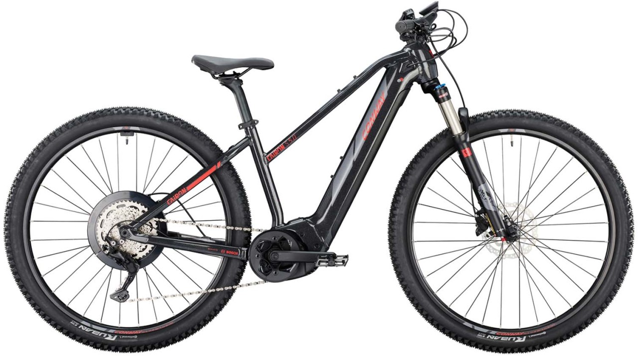 Conway Cairon S 5.0 750 black metallic / red metallic matt 2022 - Sähköpyörä Hardtail Maastopyörä Naisten