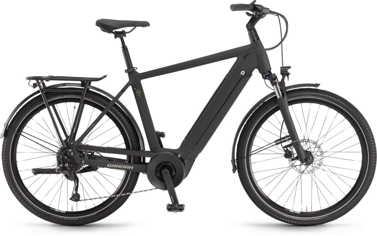 Winora Sinus X9 Black matte 2024 - Sähköpyörä Trekking Pyörä Miesten