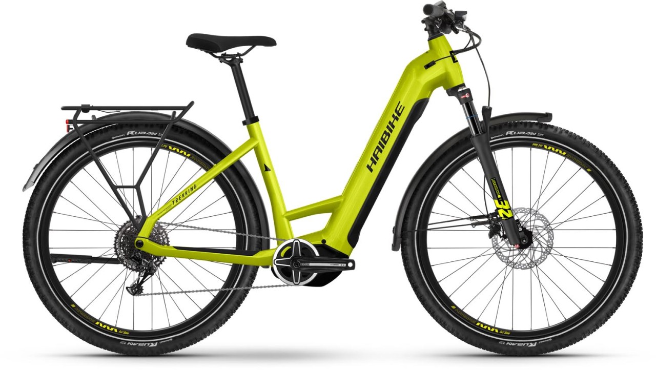 Haibike Trekking 5 lime / black gloss 2024 - Sähköpyörä Trekking Pyörä Matala pääsy