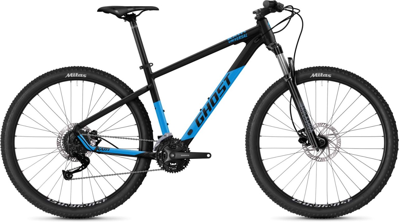 Ghost Kato Universal 27.5 AL black / bright blue glossy 2023 - Hardtail Maastopyörä