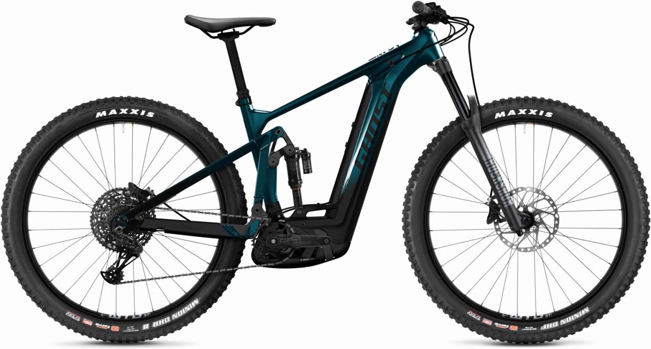 Ghost E-Riot AM CF Advanced dirty blue / black glossy / matt 2023 - Sähköpyörä Täysjousitetut Maastopyörä